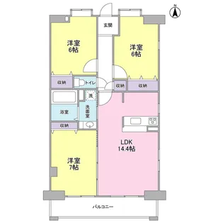 ガーデンコート浦和東【4階】の間取り