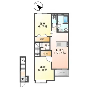クレスト【2階】の間取り