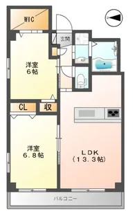LE CIEL BLEU(ルシエルブルー)【3階】の間取り