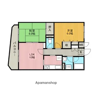 ト—ユーハイツ東川口【2階】の間取り