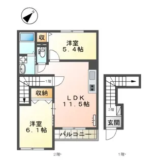 レーベン・ハイム美園5【2階】の間取り