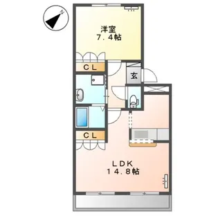 ガーデンヒルズNAKAYAMA参番館【2階】の間取り