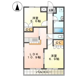 ポラリス壱番館【2階】の間取り