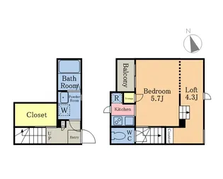 埼玉県川口市差間1丁目【アパート】の間取り