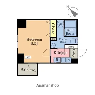 THE MARK COURT【504号室】の間取り