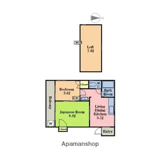 クラウンハイツ中島【2階】の間取り