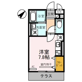 クレシア東川口【102号室】の間取り
