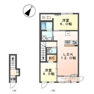 キャトルセゾン【2階】の間取り