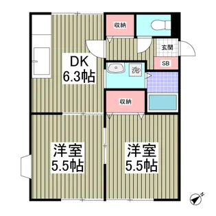 パナヨシハラB棟【1階】の間取り