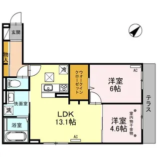 ムーンダスト美園【1階】の間取り