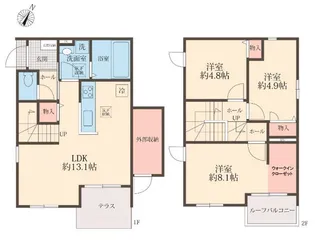 埼玉県さいたま市緑区美園5丁目【タウンハウス】の間取り