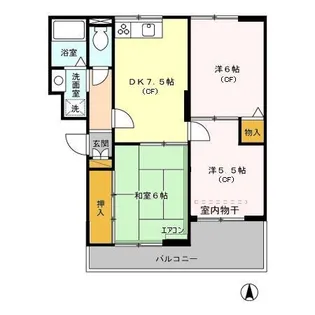 ヴァンベール東川口 ⅠⅡⅢ【II201号室】の間取り