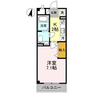 プラシード新越谷【2階】の間取り