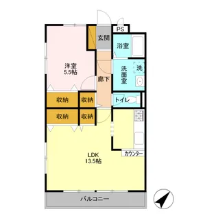 1LDKの間取り画像