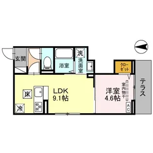 グランディールKAWAGUCHI【1階】の間取り