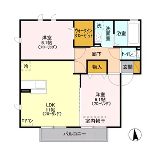 ラフレ仲道 F【2階】の間取り