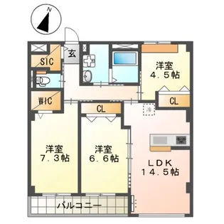 EAST WISTERIAⅠ(イースト ウィステリアワン)【2階】の間取り