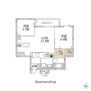 CASA ROOTIS【2階】の間取り