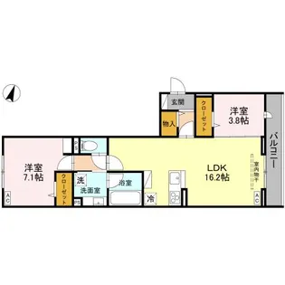 NOBLE PALACE戸塚東 B【2階】の間取り