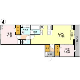 NOBLE PALACE戸塚東 B【2階】の間取り