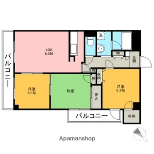 パウロニアビューコート【5階】の間取り