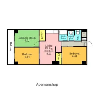 コスモプレイス北原台Ⅱ【402号室】の間取り