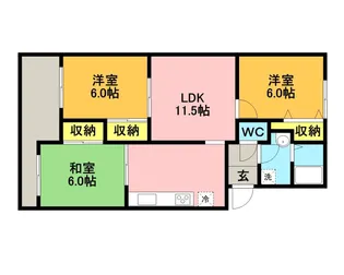 ヴァンベール神山 Ⅰ【2階】の間取り