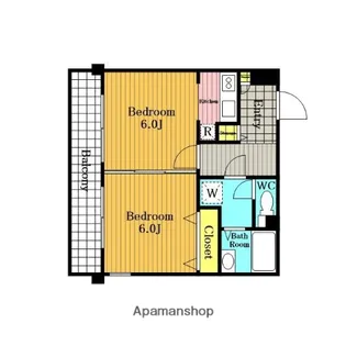 ウィンベルデュエット北浦和 第6【206号室】の間取り