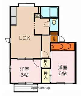 秋山ハイツA【102号室】の間取り