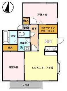 ラフォーレ皇山【1階】の間取り