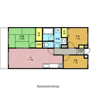 メゾン萩の台【105号室】の間取り