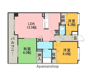 エルスタンザ北浦和【1階】の間取り