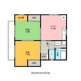 レジデンス星野Ⅱ【101号室】の間取り
