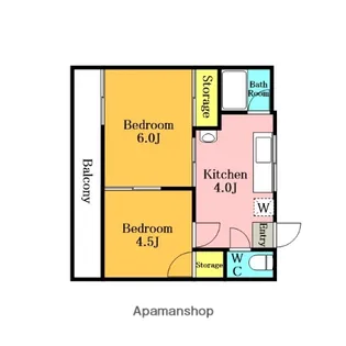 ハイツ笠原A・B棟【A202号室】の間取り