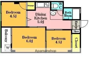浦和コーポラス【719号室】の間取り