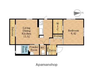 ガァルテンシュタットⅠ【Ⅱ203号室】の間取り