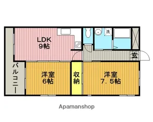 新田第5ハイツ【3階】の間取り