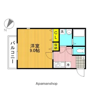 フィオーレ領家【303号室】の間取り