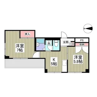 三ツ和マンション【4階】の間取り