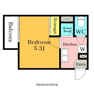 PLUMAS与野【103号室】の間取り