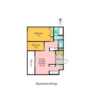 コミューンときわ【210号室】の間取り