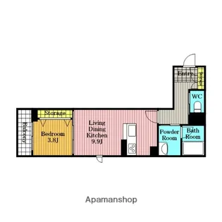 フォンターナ鈴谷【1階】の間取り