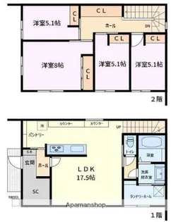 埼玉県さいたま市緑区大字三室【一戸建】の間取り