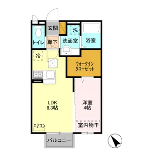 VILLA HERMITAGE COURT【1階】の間取り