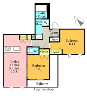 クレール・ド・ベルヴィル【2階】の間取り
