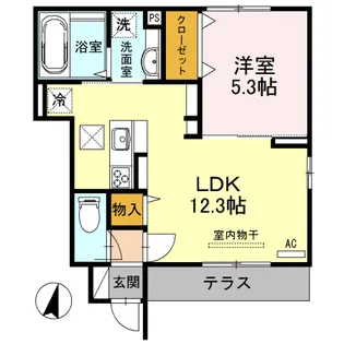 パティオ・デル・ソル【1階】の間取り