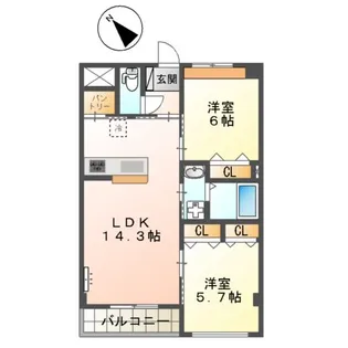 SUNSHINE RESIDENCE【2階】の間取り