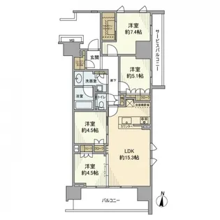 パークホームズ浦和常盤ステーションプレミア【9階】の間取り