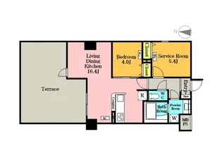 フィルージュ浦和常盤【1階】の間取り