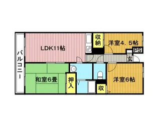 グランパレス榎本【4階】の間取り
